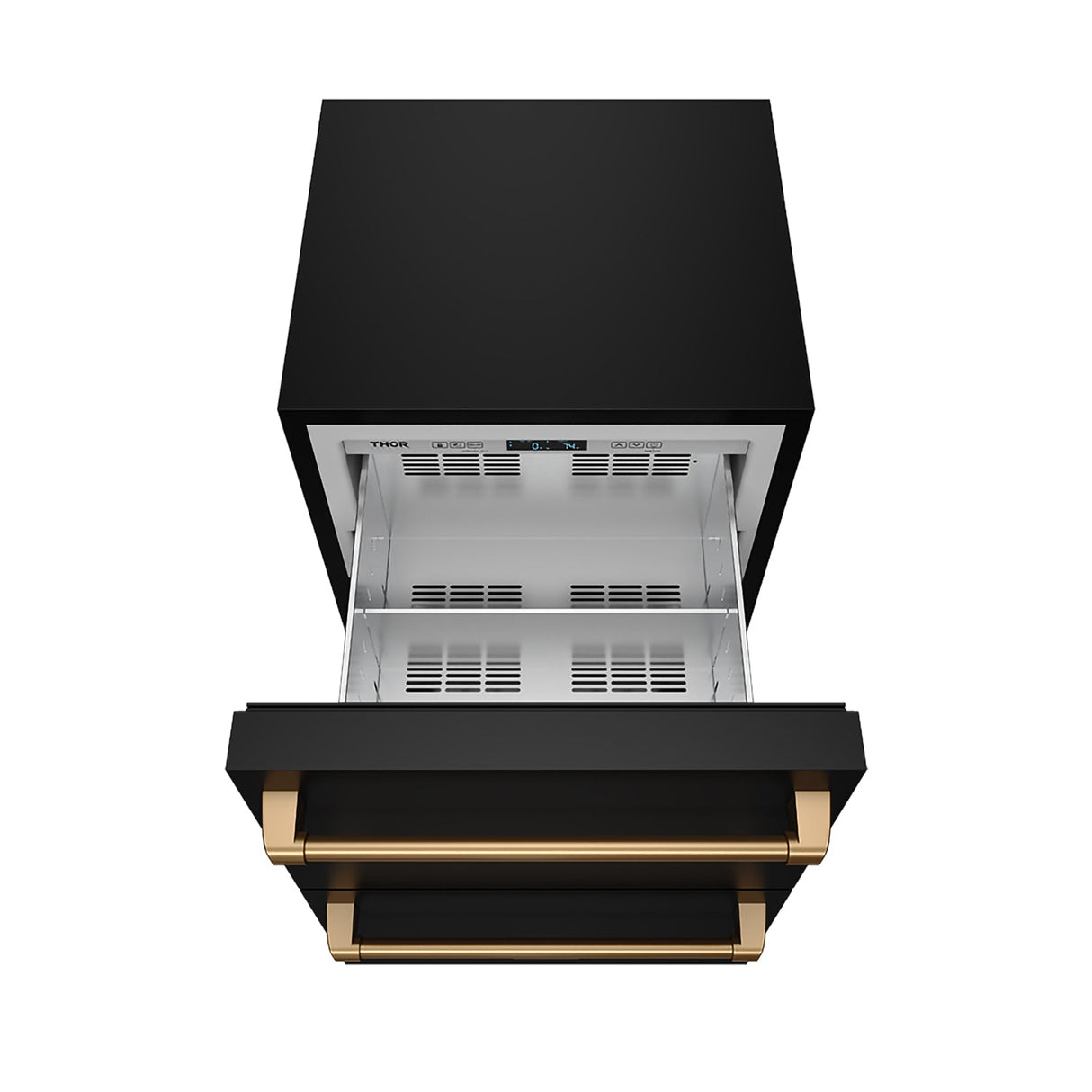 24 Inch Undercounter Built-in or Freestanding Drawer Refrigerator - Black/bronze Gordon Ramsay Series