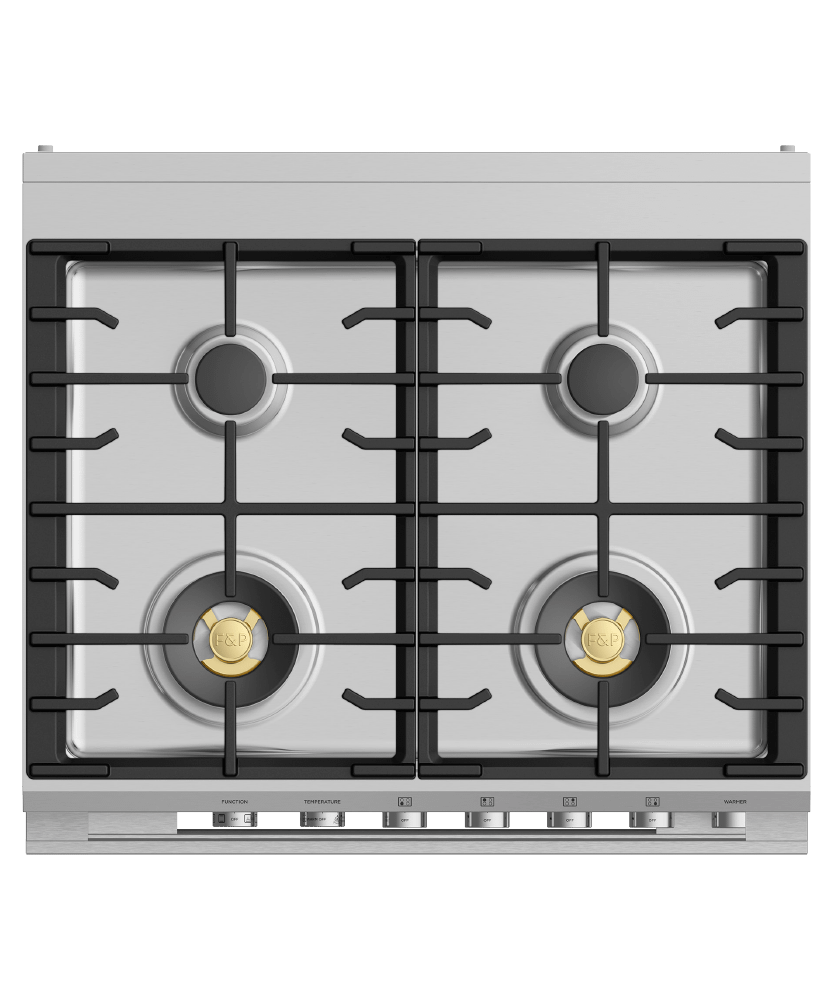 30" Series 9 Contemporary 4 Burner Dual Fuel Self-Cleaning Range