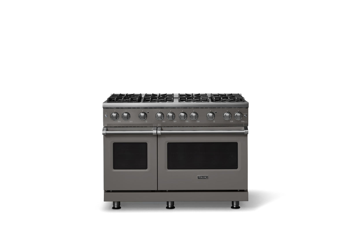 48"W. Sealed Burner Gas Range (Burner: 8b, Finish: Damascus Gray, Trim: Polished Chrome, Fuel: Natural Gas)
