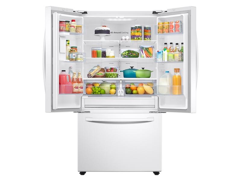28 cu. ft. Large Capacity 3-Door French Door Refrigerator with Internal Water Dispenser in White
