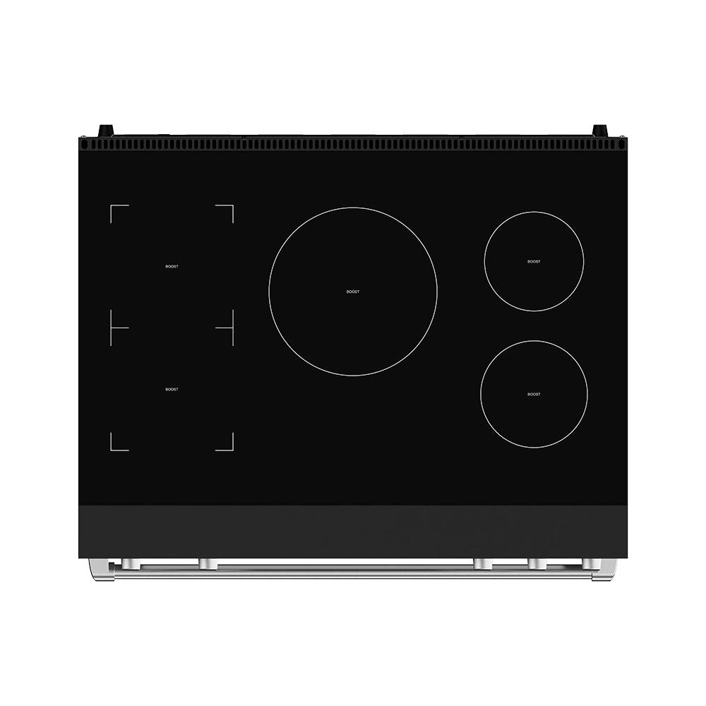 36 Inch Professional Induction Range With Tilt Panel Touch Control In Black and Stainless Steel Gordon Ramsay Series