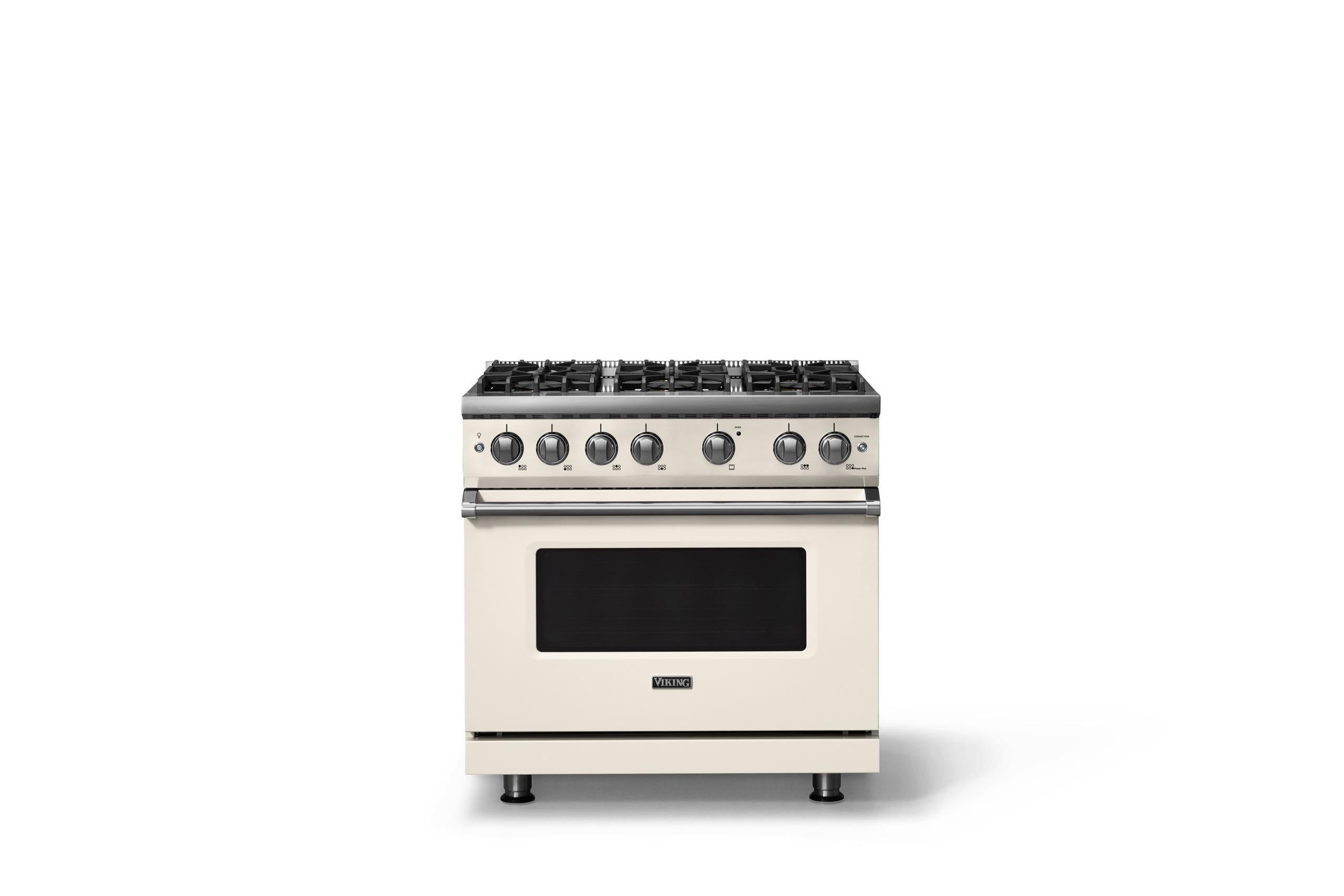 36"W. Sealed Burner Gas Range (Burner: 6b, Finish: Pure White, Trim: Polished Chrome, Fuel: Propane)