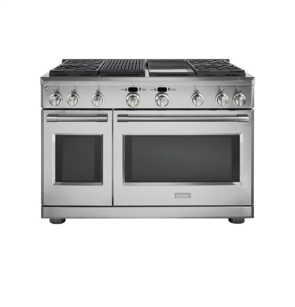Monogram 48" Dual-Fuel Professional Range with 4 Burners, Grill, and Griddle (Natural Gas)