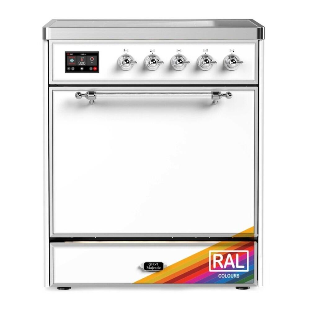 ILVE UMIB30QNR3RAC Majestic III 30 inch Induction Range with 4 Elements, 4 cu. ft. Oven Capacity (Solid Door, RAL, Chrome)