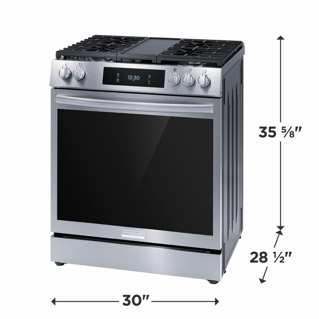 30" Front Control Gas Range with Total Convection