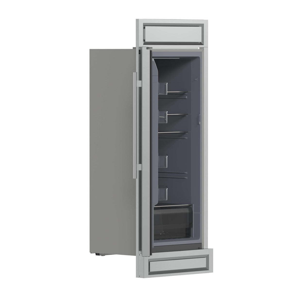 Forno Fortezza 32 Inch Left-Swing Freezer with Trim Kit, Stainless Steel, with Automatic Ice Maker