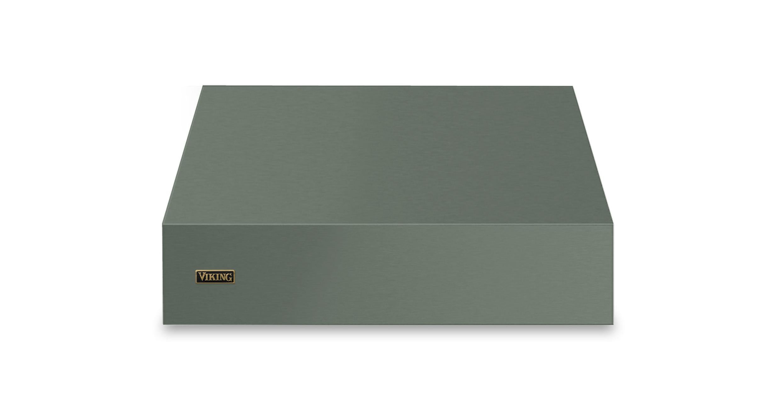 36"W. 18"H. Wall Hood (Finish: Eucalyptus, Trim: Brushed Brass)