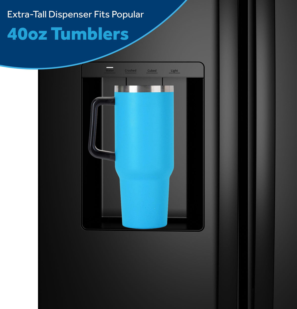 GE® 23.6 Cu. Ft. Counter-Depth Side-By-Side Refrigerator with Extra Tall Dispenser and In-Door Icemaker