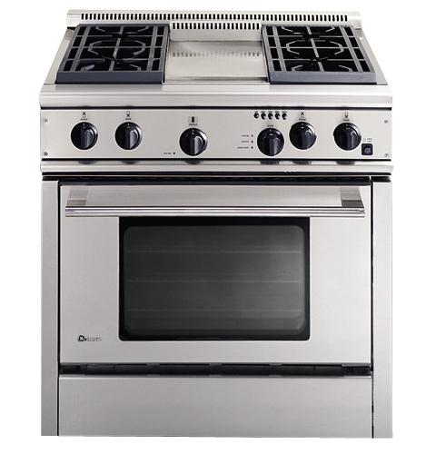 GE Monogram® 36" Professional Range with 4 Burners and Griddle (Liquid Propane)