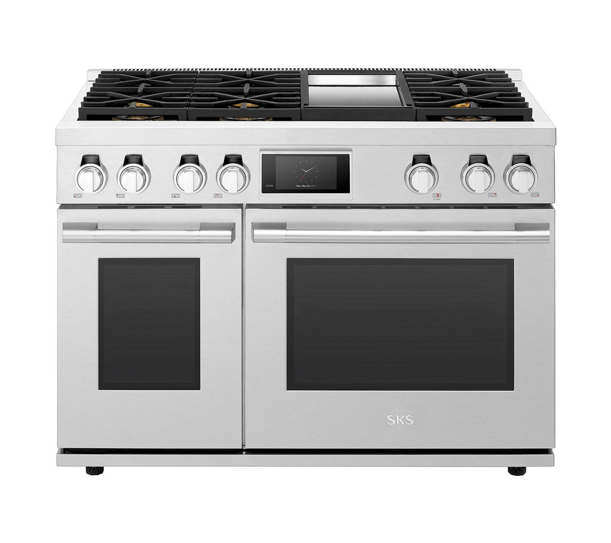 48-inch Dual-Fuel Pro Range with 6 Burners and Griddle