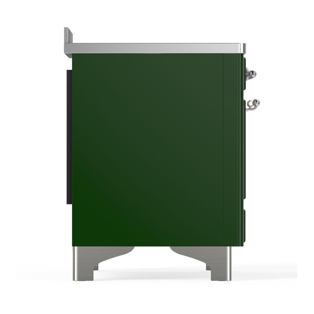 ILVE UMIB48NR3EGC Majestic III 48 inch Induction Range with 6 Elements, 5.02 cu. ft. Total Oven Capacity (Triple Glass Door, Emerald Green, Chrome)