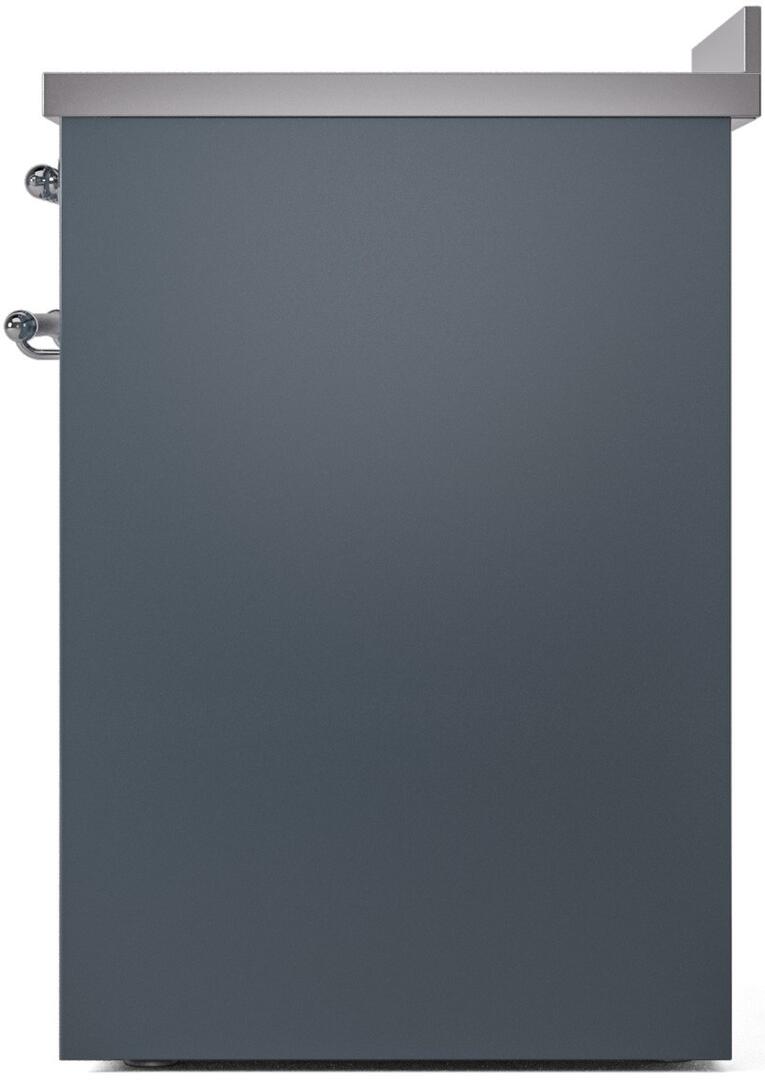 Nostalgie II 30 Inch Electric Freestanding Range in Blue Grey with Chrome Trim