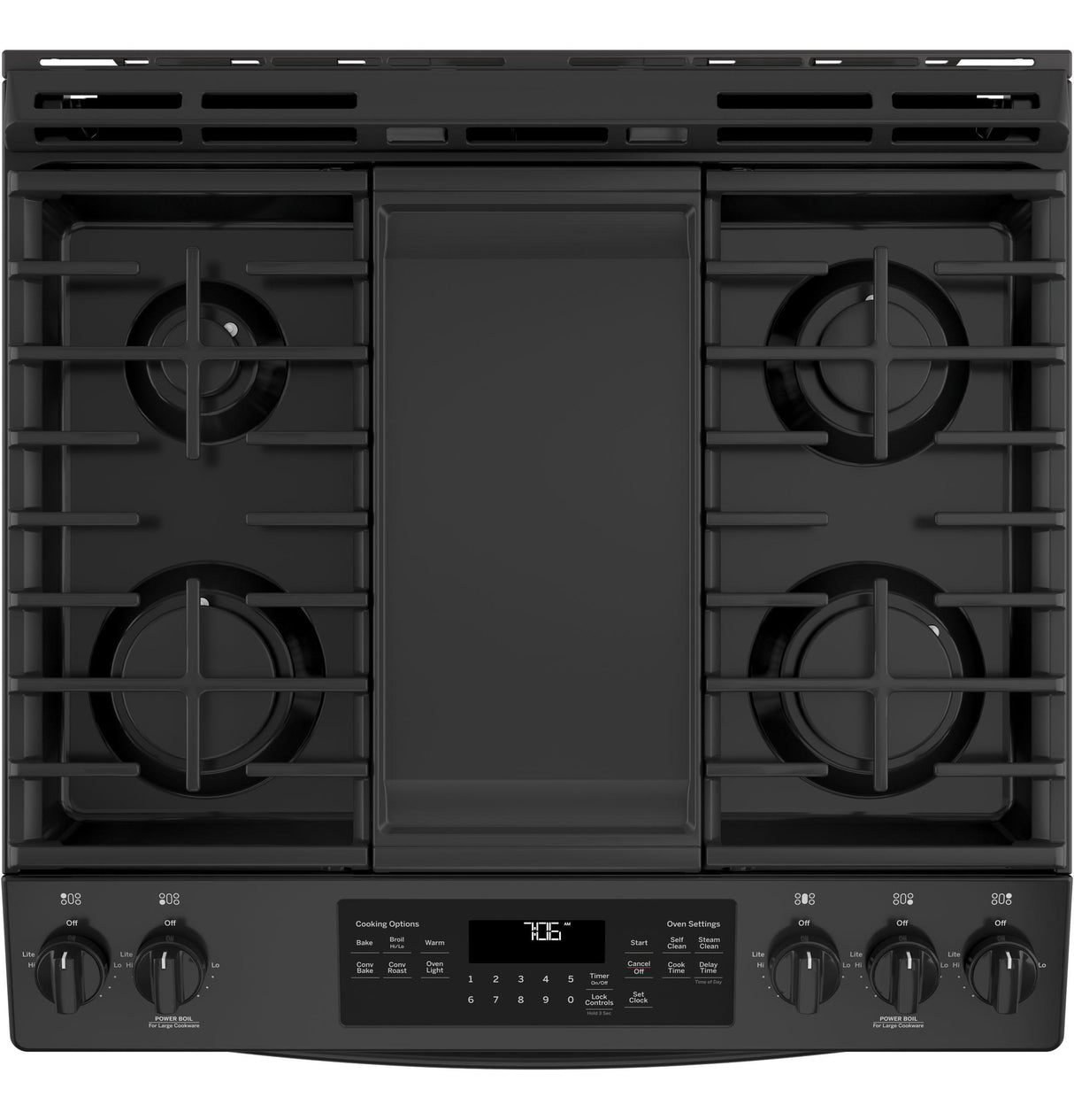 GE® 30" Slide-In Front-Control Convection Gas Range