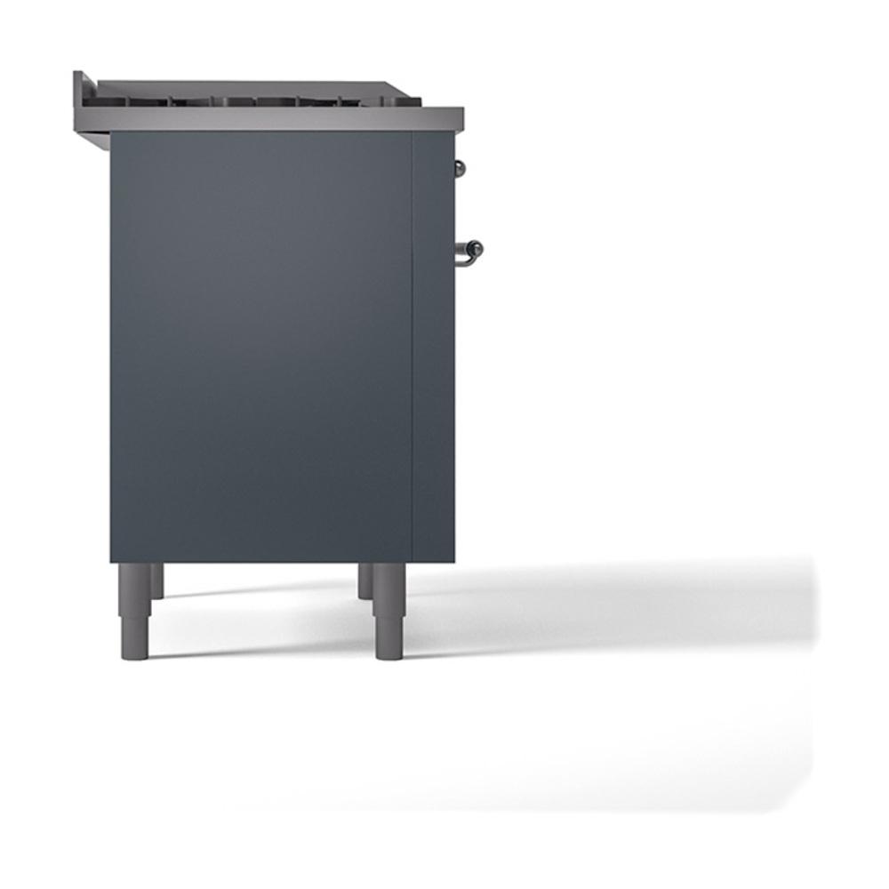 ILVE UN36FQNMPBGC Nostalgie II Noblesse 36 inch Dual Fuel Range (Natural Gas, Solid Door, Blue Grey, Chrome)