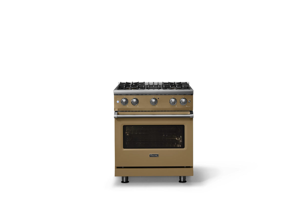 30"W. Sealed Burner Gas Range (Finish: Golden Hour, Trim: Polished Chrome, Fuel: Natural Gas)