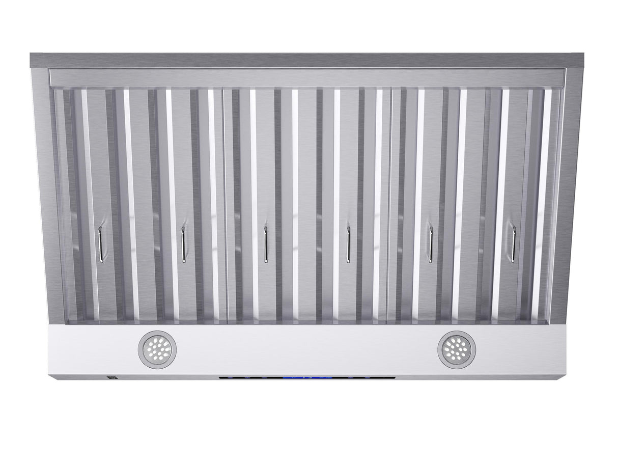 Forno Palazzo 36-Inch Wall Mounted Range Hood, Stainless Steel, Heavy Duty Baffle Filters, Remote Control