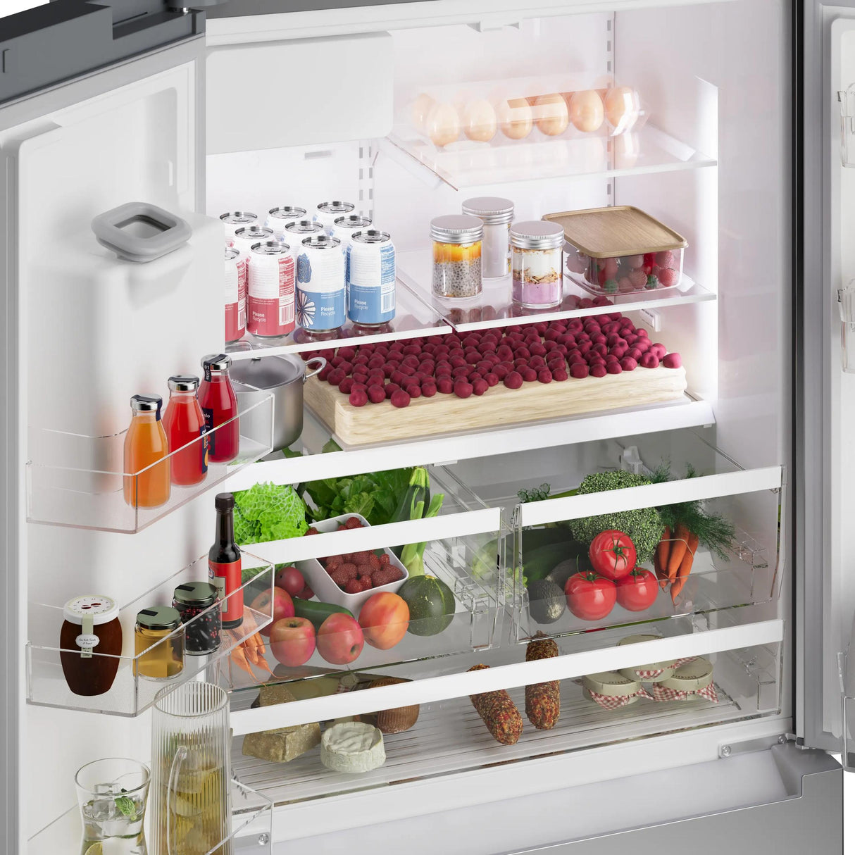100 Series French Door Bottom Mount Refrigerator 36" Stainless steel (with anti-fingerprint), Total No Frost