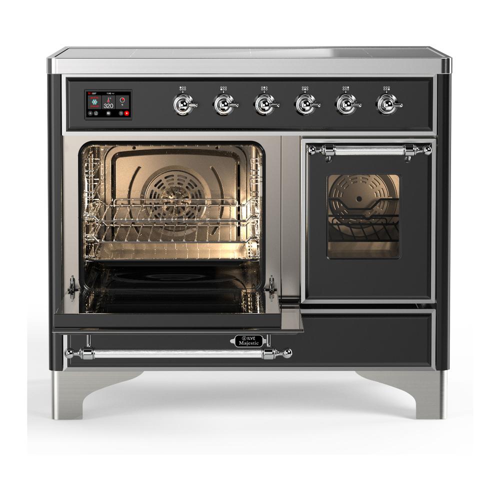 ILVE UMDIB40NR3MGC Majestic III 40 inch Induction Range with 6 Elements, 3.82 cu. ft. Total Oven Capacity (Triple Glass Door, Graphite Matte, Chrome)