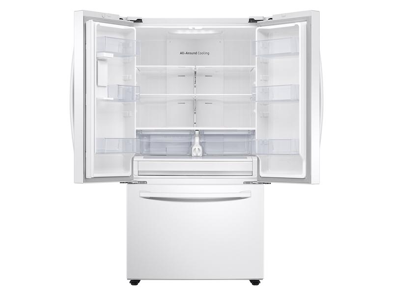 28 cu. ft. Large Capacity 3-Door French Door Refrigerator with Internal Water Dispenser in White
