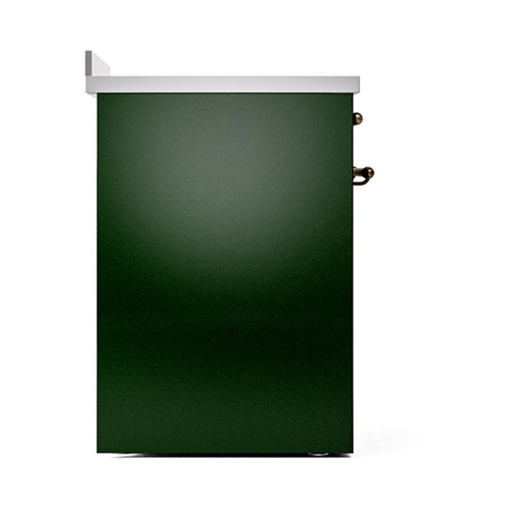 ILVE UNI304QNMPEGB Nostalgie II Noblesse 30 inch Induction Range (Solid Door, Emerald Green, Burnished)