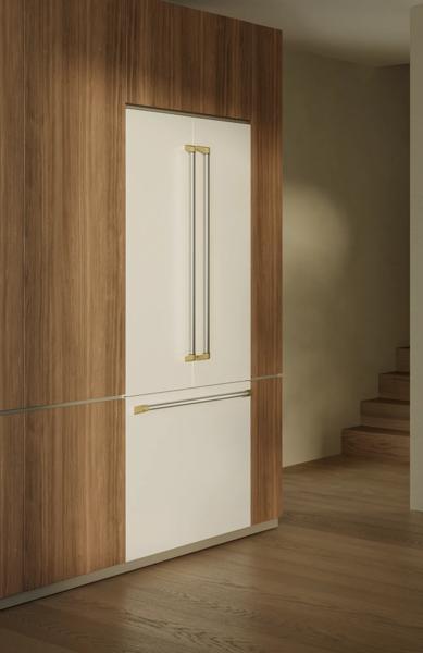 Bertazzoni Master Series 36 in. 26.2 Cu. Ft. Bianco Matt with Gold Accents Counter Depth French Door Refrigerator