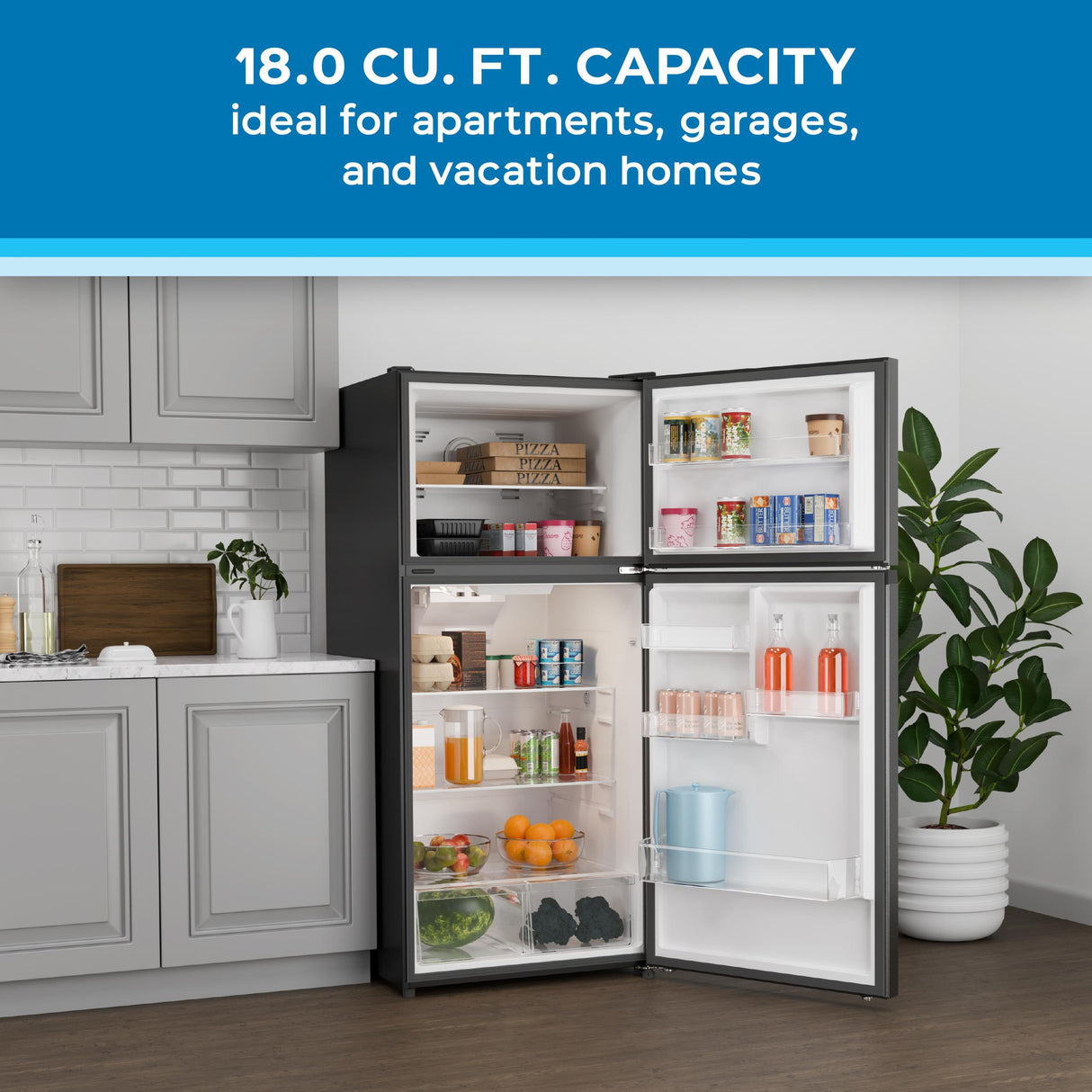 Avanti Frost-Free Apartment Size Garage Ready Refrigerator, 18.0 cu. ft. Capacity, in Stainless Steel (AVFF18DLJ0SS)