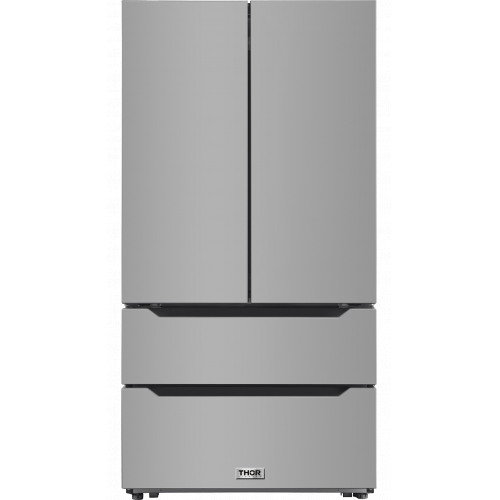Thor Kitchen - 22.5 Cu. Ft. 4-door French Door Refrigerator With Recessed Handle In Stainless Steel, Counter Depth