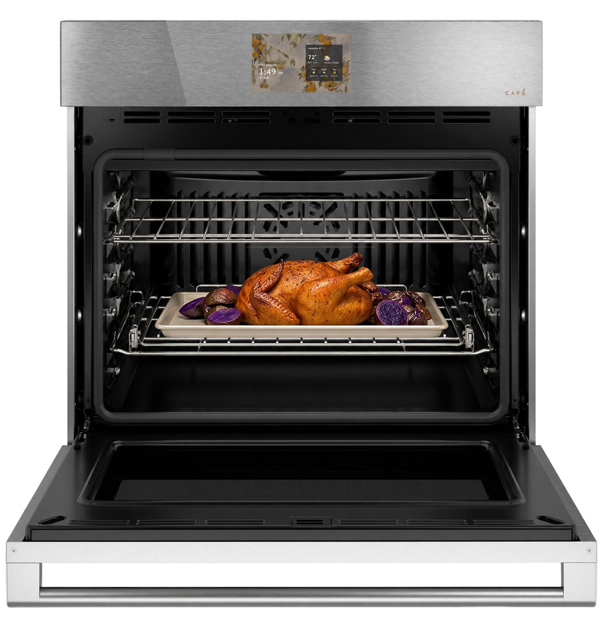 CAF(EBACK)™ 30" Smart Single Wall Oven with Convection in Platinum Glass
