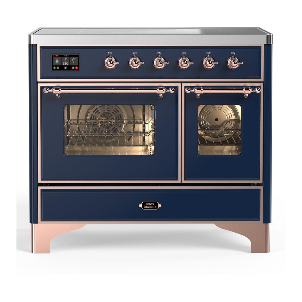 ILVE UMDIB40NR3MBP Majestic III 40 inch Induction Range with 6 Elements, 3.82 cu. ft. Total Oven Capacity (Triple Glass Door, Midnight Blue, Copper)
