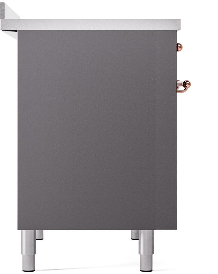 Nostalgie II 40 Inch Electric Freestanding Range in Matte Graphite with Copper Trim