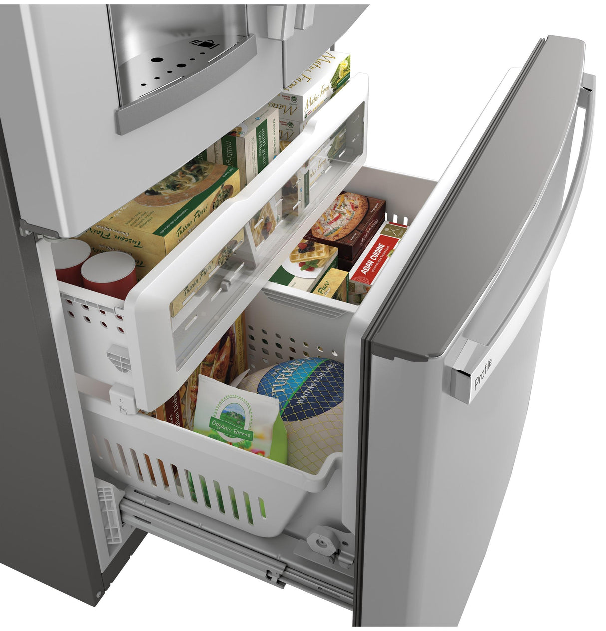 GE Profile™ Series ENERGY STAR® 27.7 Cu. Ft. Smart Fingerprint Resistant French-Door Refrigerator with Keurig® K-Cup® Brewing System