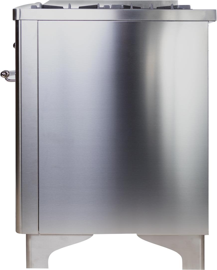 Majestic II 36 Inch Dual Fuel Natural Gas Freestanding Range in Stainless Steel with Chrome Trim
