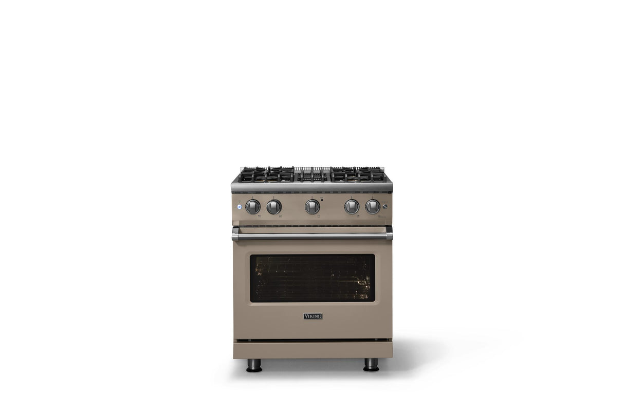 30"W. Sealed Burner Gas Range (Finish: Nantucket, Trim: Polished Chrome, Fuel: Natural Gas)