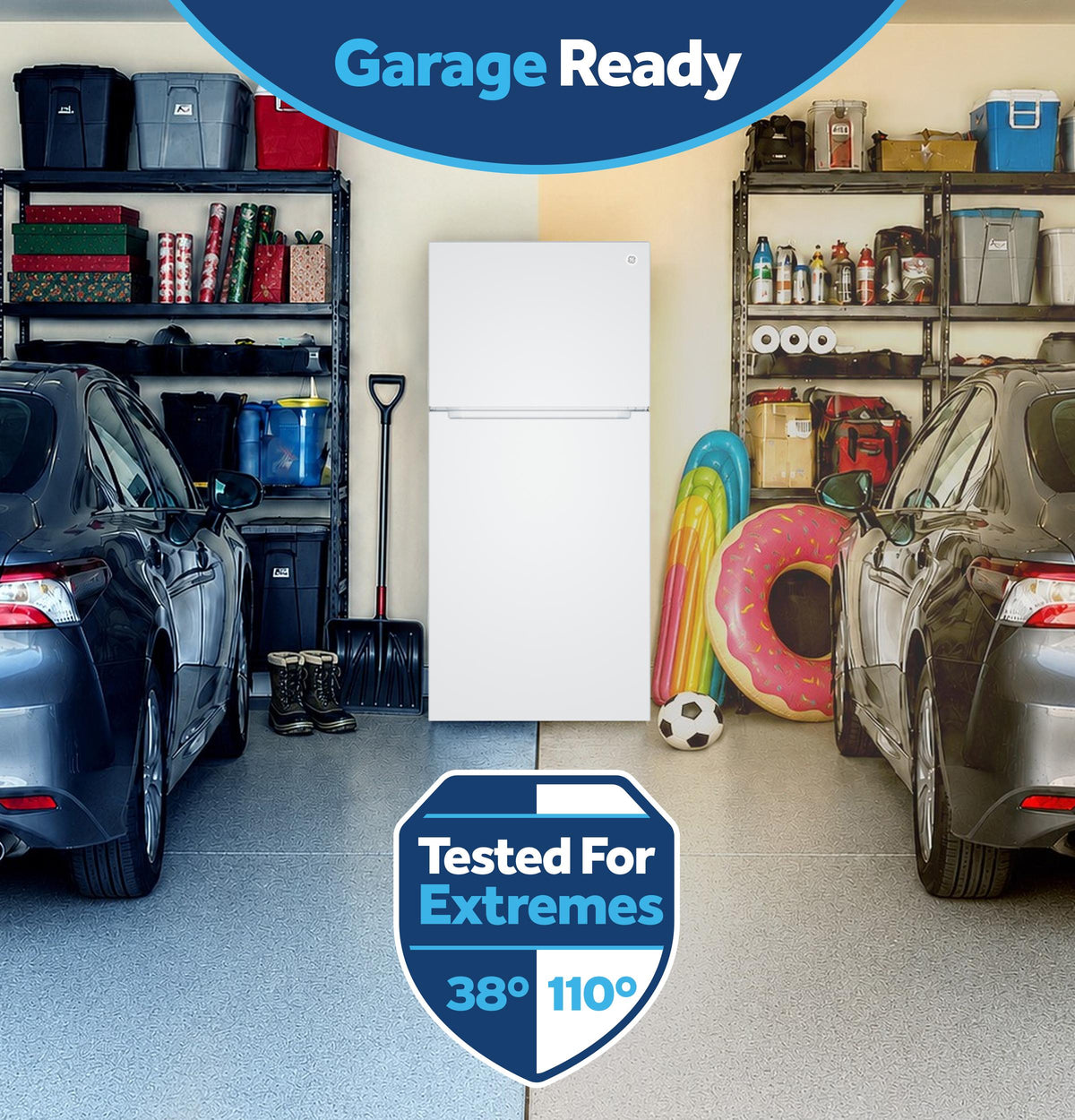 GE 19 Cu. Ft. Garage Ready Top-Freezer Refrigerator