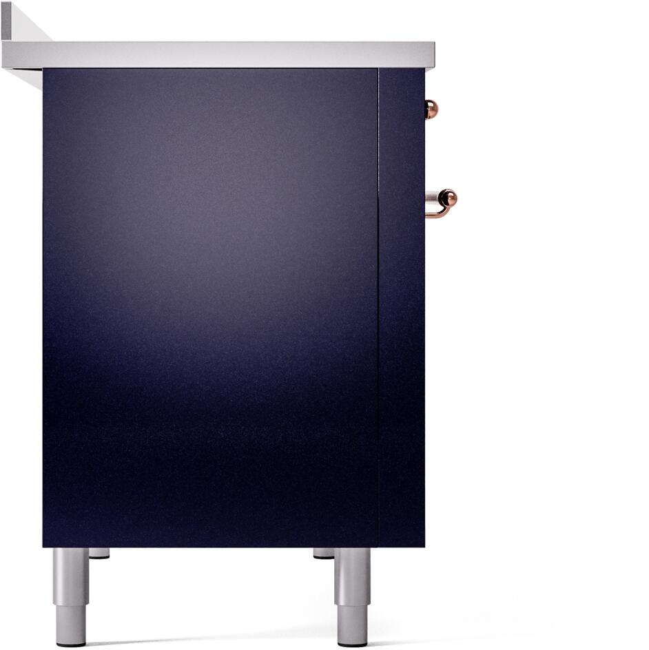 Nostalgie II 48 Inch Electric Freestanding Range in Blue with Copper Trim