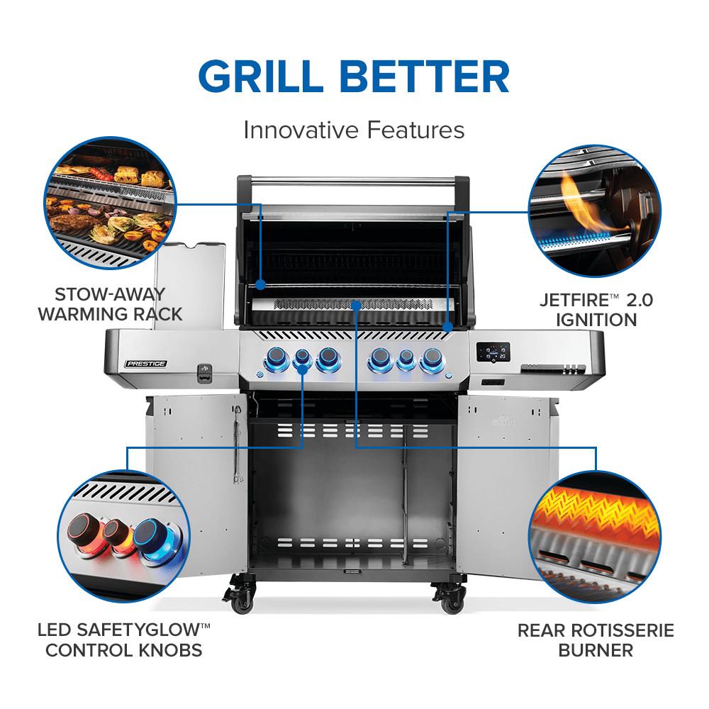 Prestige 500 Connected RSIB with Infrared Side and Rear Burner , Propane, Stainless Steel