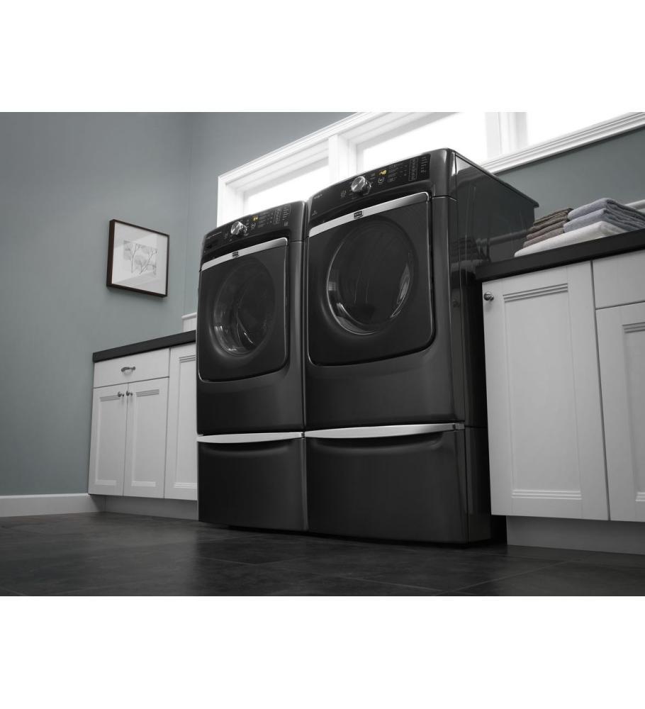 15.5" Laundry Pedestal with Chrome Handle and Storage Drawer