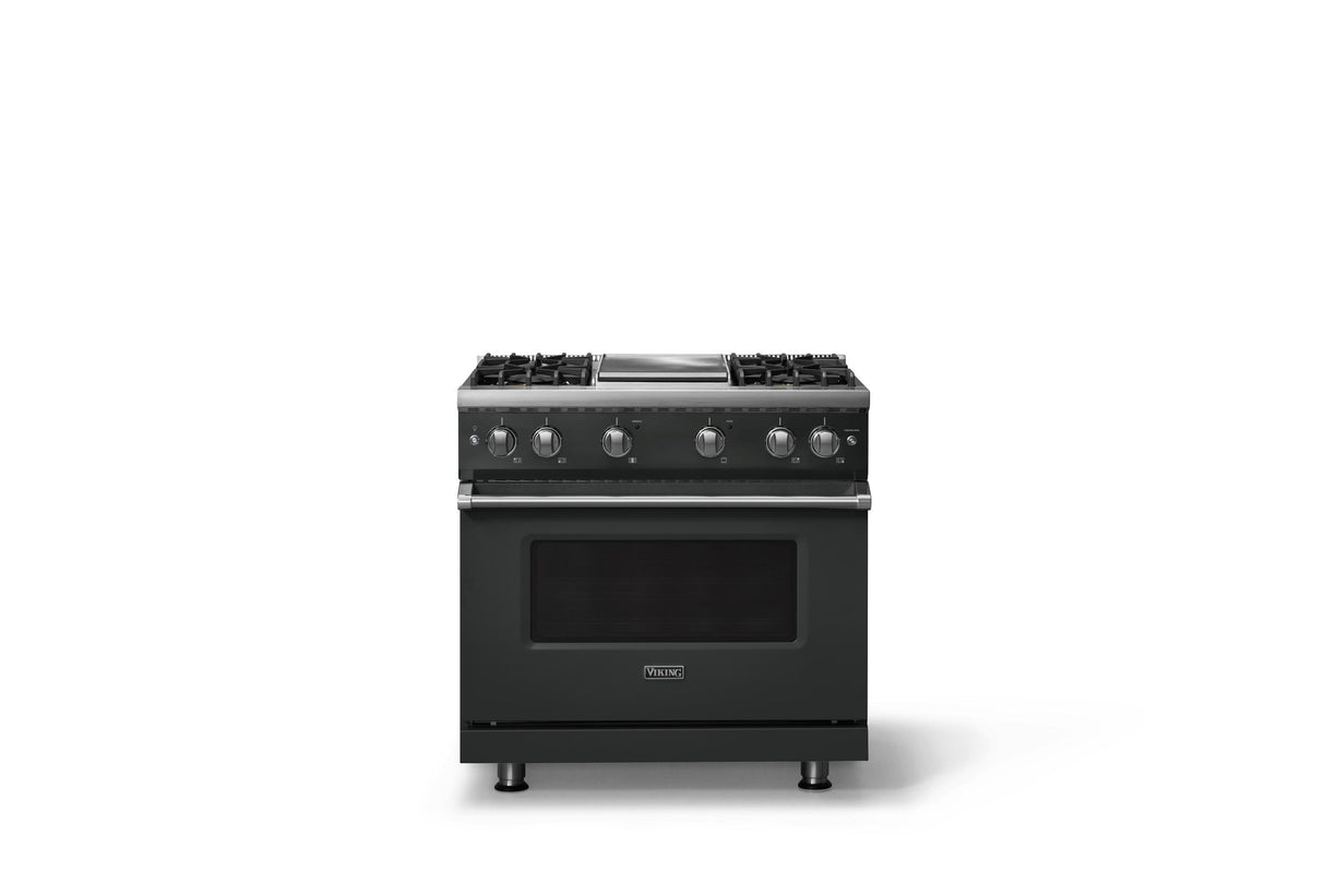 36"W. Sealed Burner Gas Range (Burner: 4g, Finish: Antique Bronze, Trim: Polished Chrome, Fuel: Propane)