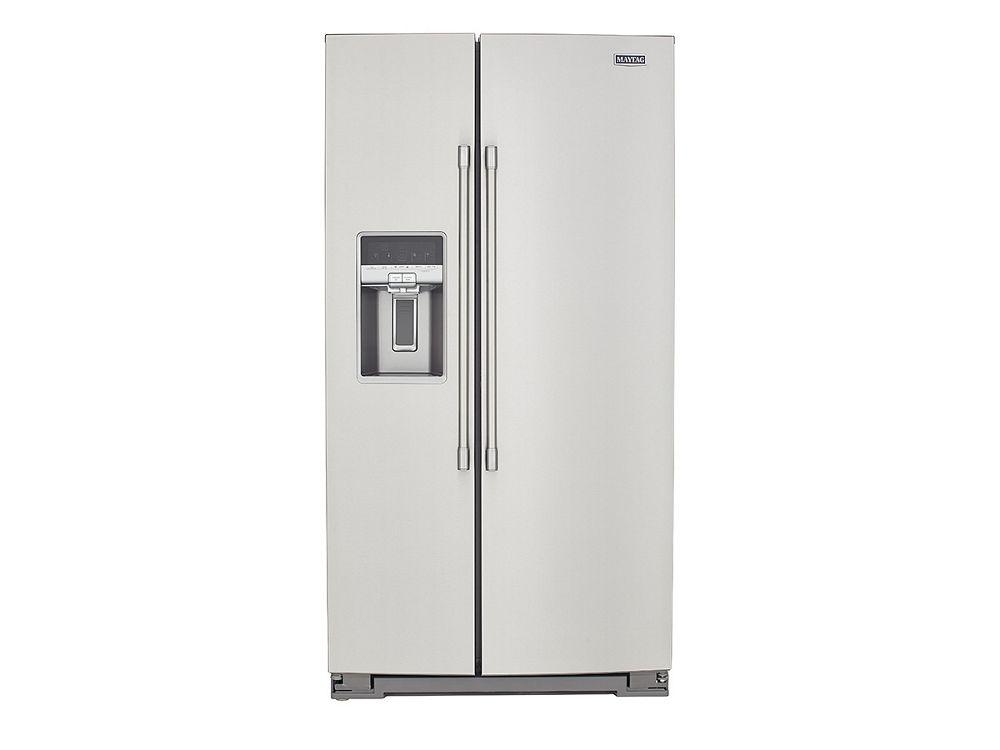 36- Inch Wide Side-by-Side Refrigerator with External Ice and Water- 26 Cu. Ft.