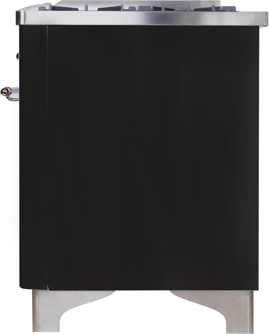 Majestic II 36 Inch Dual Fuel Natural Gas Freestanding Range in Matte Graphite with Chrome Trim