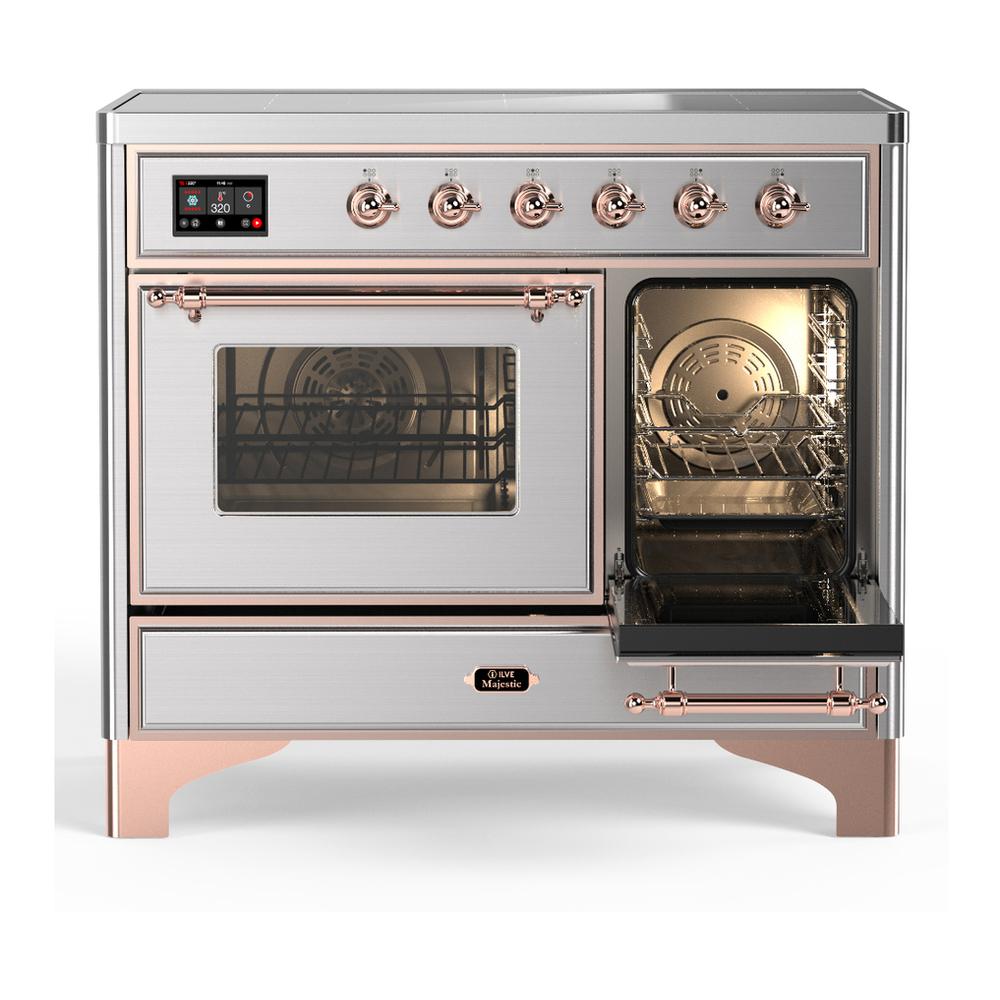ILVE UMDIB40NR3SSP Majestic III 40 inch Induction Range with 6 Elements, 3.82 cu. ft. Total Oven Capacity (Triple Glass Door, Stainless Steel, Copper)