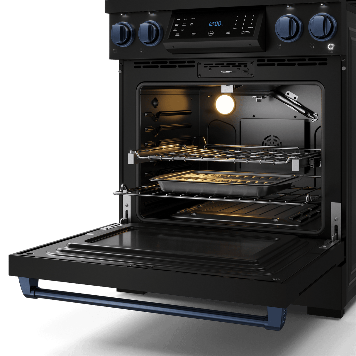 30 Inch Professional Lp Range With Tilt Panel Touch Control In Matte Black/blue Gordon Ramsay Series