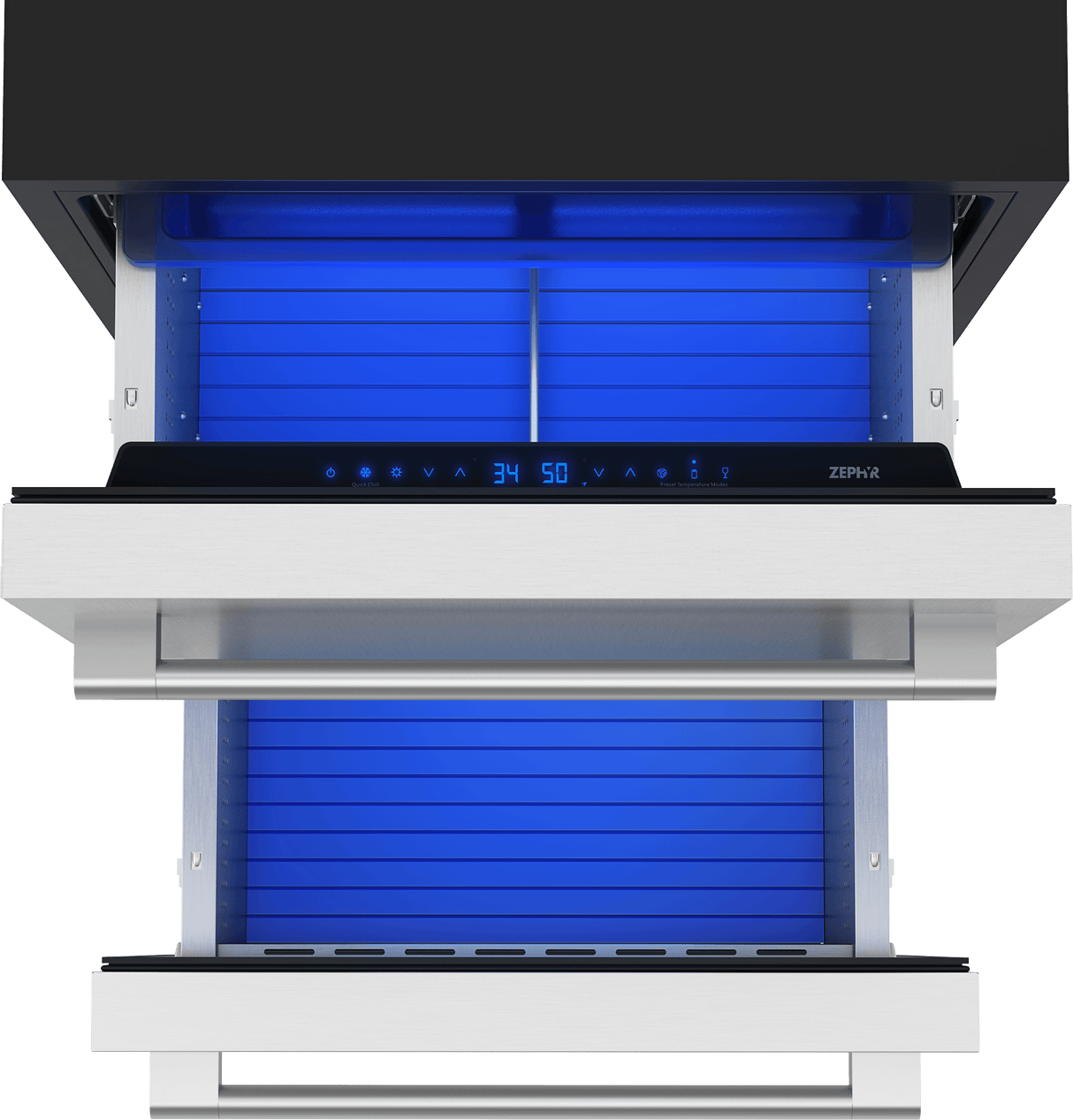 Presrv Refrigerator Drawers, 24in Compact, SS, 2 Zone