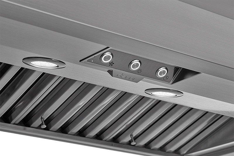 48" Pro Wall Hood, 18" High, Silver Stainless Steel