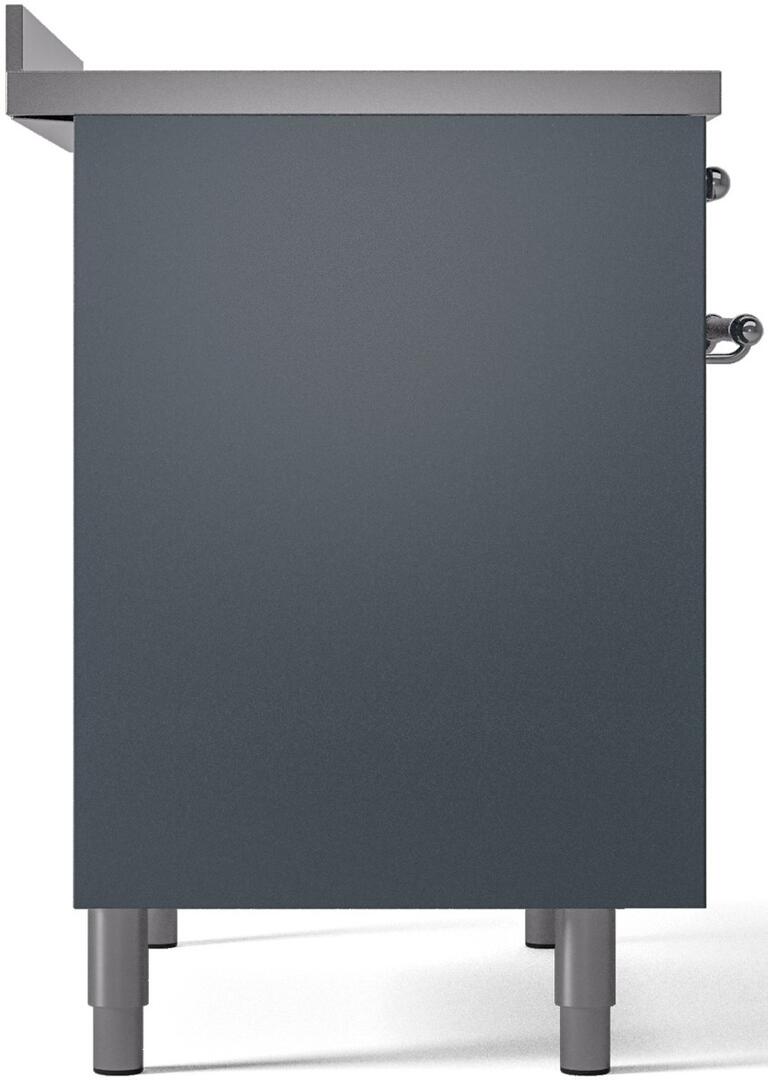 Nostalgie II 40 Inch Electric Freestanding Range in Blue Grey with Chrome Trim