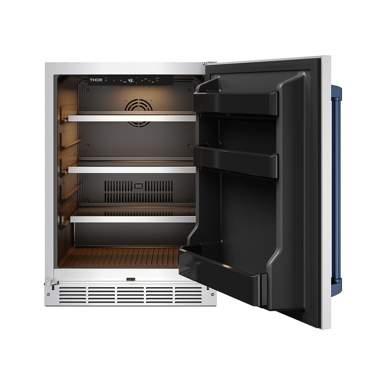 Gordon Ramsay Collection 24 Inch Outdoor Undercounter Beverage Cooler In Stainless Steel/blue