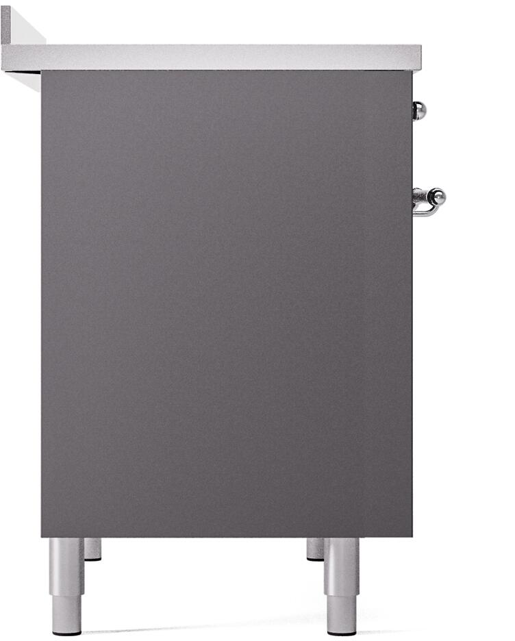 Nostalgie II 40 Inch Electric Freestanding Range in Matte Graphite with Chrome Trim