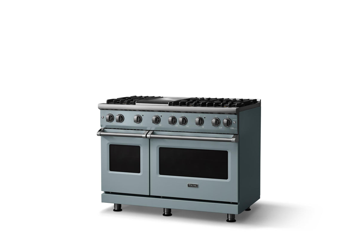 48"W. Sealed Burner Gas Range (Burner: 6g, Finish: November Sky, Trim: Polished Chrome, Fuel: Natural Gas)