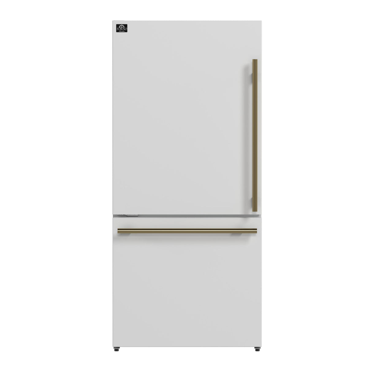 Forno Milano 2-Piece 62-Inch Freestanding Dual Bottom Freezer Refrigerator, White - 34.4 cu.ft, Touch Control, Ice Maker