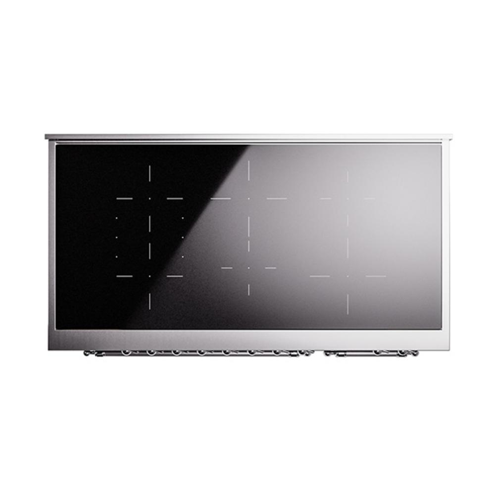 ILVE UNI486QNMPEGC Nostalgie II Noblesse 48 inch Induction Range (Solid Door, Emerald Green, Chrome)